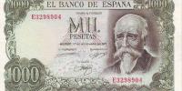 Купить банкноты Бумажные деньги Испании. 1000 песет. 1970 год. 