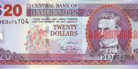 Купить банкноты Бумажные деньги Барбадос 20 долларов