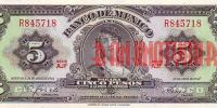 Купить банкноты MXN5-019 Мексика. 5 песо. 1963 год.