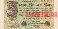 Купить банкноты DEM20M-229 Германия. 20 миллионов марок. 1923 год. UNC