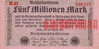 Купить банкноты DEM5M-230 Германия. 5 миллионов марок. 1923 год. XF