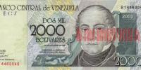 Купить банкноты VEF2K-021 Венесуэла. 2000 боливаров. 1998 год. UNC