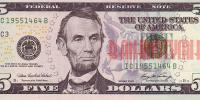 Купить банкноты USD5-090 США. 5 долларов. 2006 год. UNC