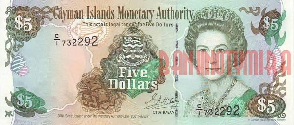 Купить банкноты KYD5-007 Каймановы острова. 5 долларов. 2001 год. UNC