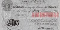 Купить банкноты GBP5-047 Великобритания. 5 фунтов. 1936 год. XF