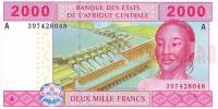 Габон. 2000 франков КФА. 2002 год.