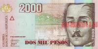 Купить банкноты Банкноты Колумбии 2000 песо