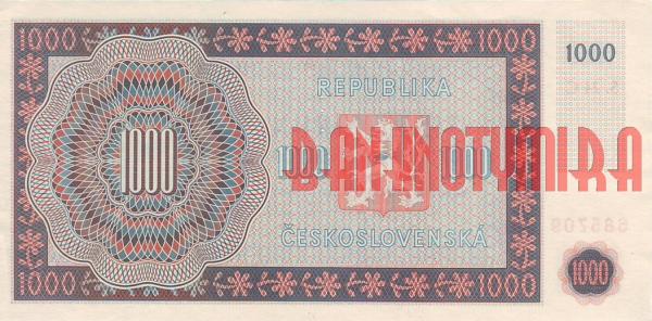 Купить банкноты CZK1K-016 Чехословакия. 1000 крон. 1945 год. С перфорацией