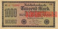 Купить банкноты DEM1K-255 Германия. 1000 марок. 1922 год. UNC