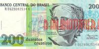 Купить банкноты BRA200-050 Бразилия. 200 крузейро. ND. UNC