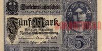 Купить банкноты DEE5-015 Германия. 5 марок. 1917 год. VF+