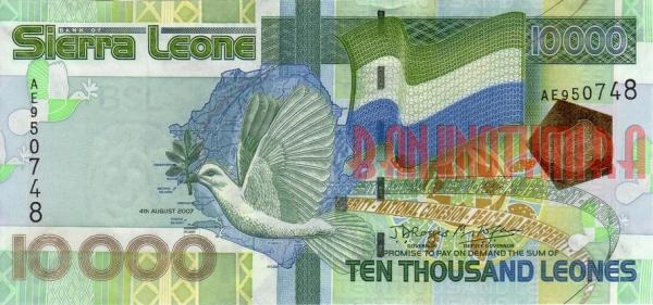 Купить банкноты SLL10K-008 Сьерра-Леоне. 10000 леоне. 2007 год. UNC