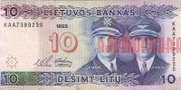 Купить банкноты LTL10-030 Литва. 10 лит. 1993 год. VF+
