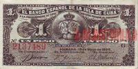 Купить банкноты CUP1-052 Куба. 1 песо. 1896 год. XF