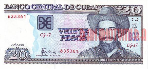 Купить банкноты CUP20-053 Куба. 20 песо. 2004 год. UNC