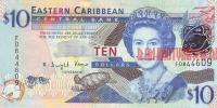 Купить банкноты Бумажные деньги Восточные Карибские острова. 10 долларов.