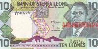 Купить банкноты Банкноты, купюры, боны, бумажные деньги Сьерра-Леоне. 10 леоне. 1988 год. 